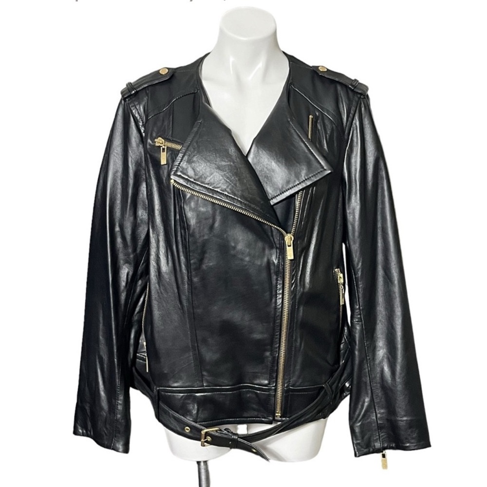 Black Rivet Leather Jacket Size 1X Black